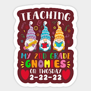 Teaching 2nd Grade On Twosday Illustration Sticker